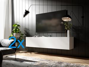 Mobistoxx Tv-meubel KINGSTON 2 klapdeuren 210 cm wit mat