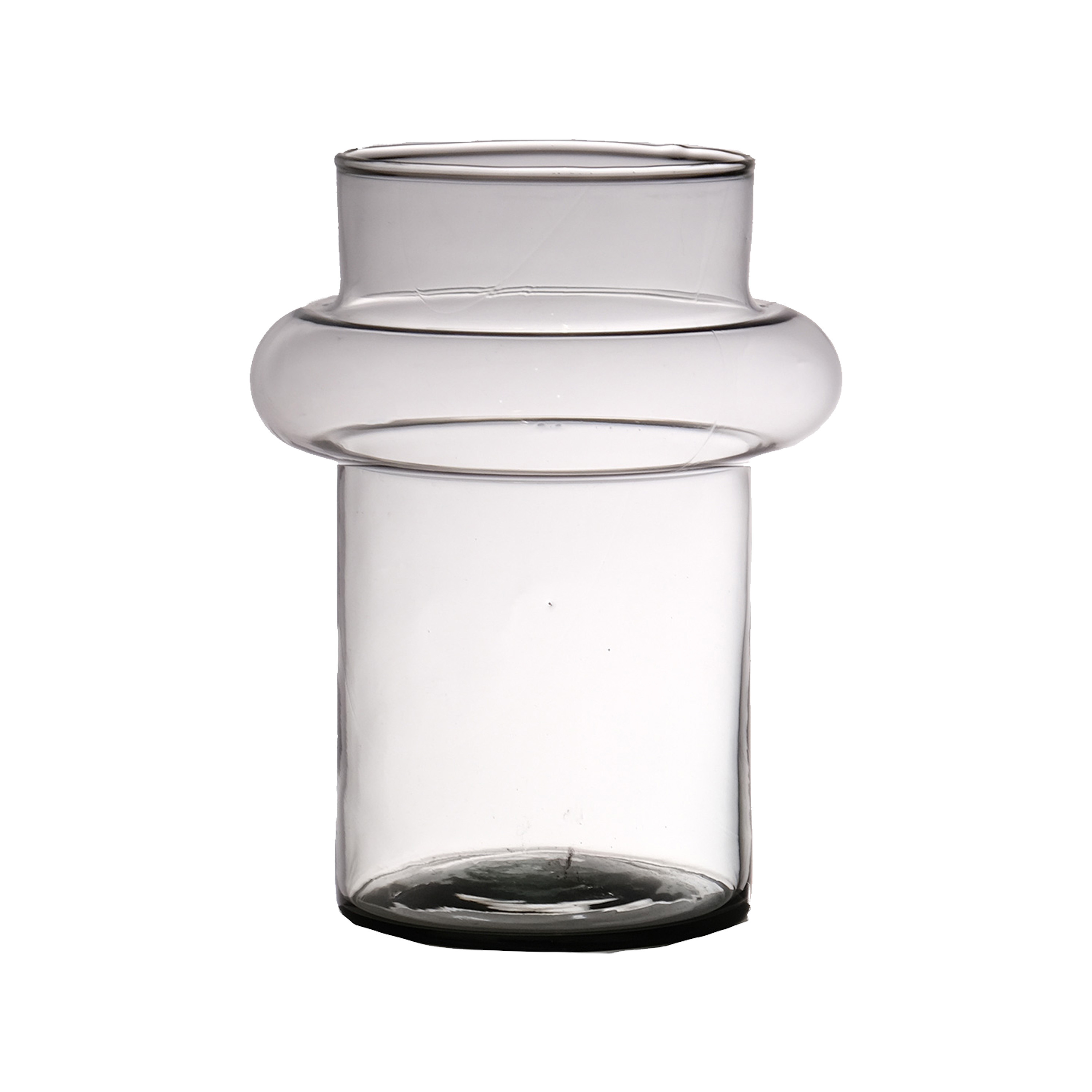 Hakbijl Glass Bloemenvaas Luna - transparant - eco glas - D15 x H20 cm - cilinder vaas -
