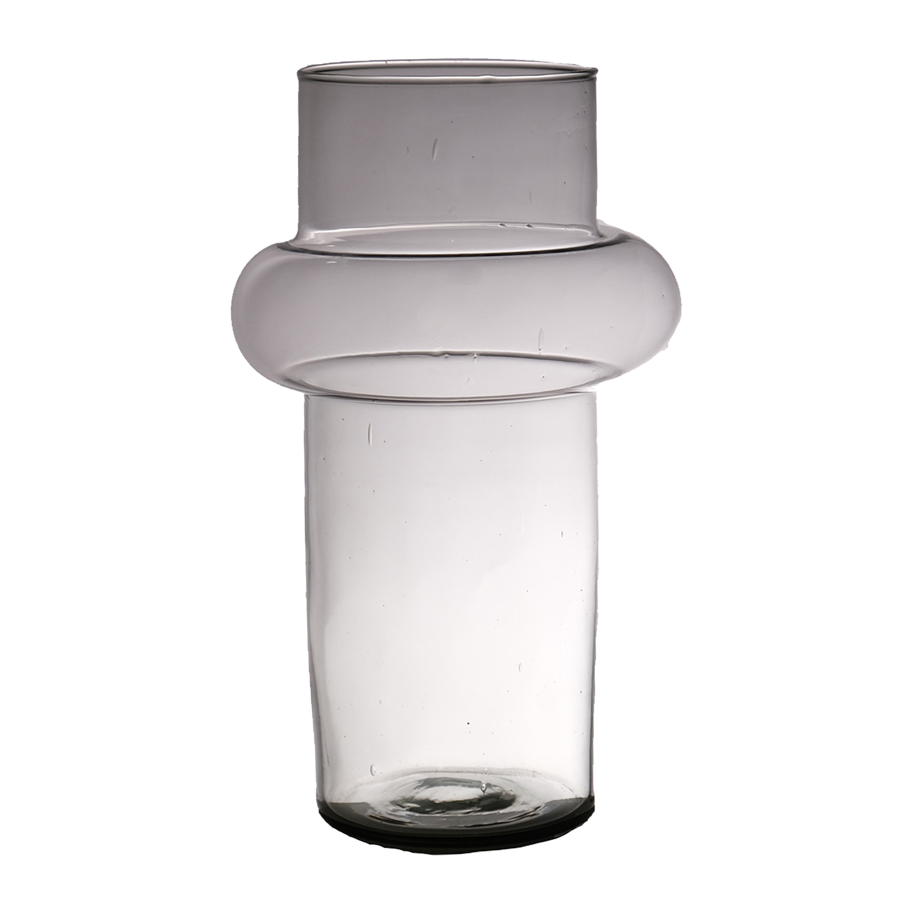 Hakbijl Glass Bloemenvaas Luna - transparant - eco glas - D19 x H30 cm - cilinder vaas -
