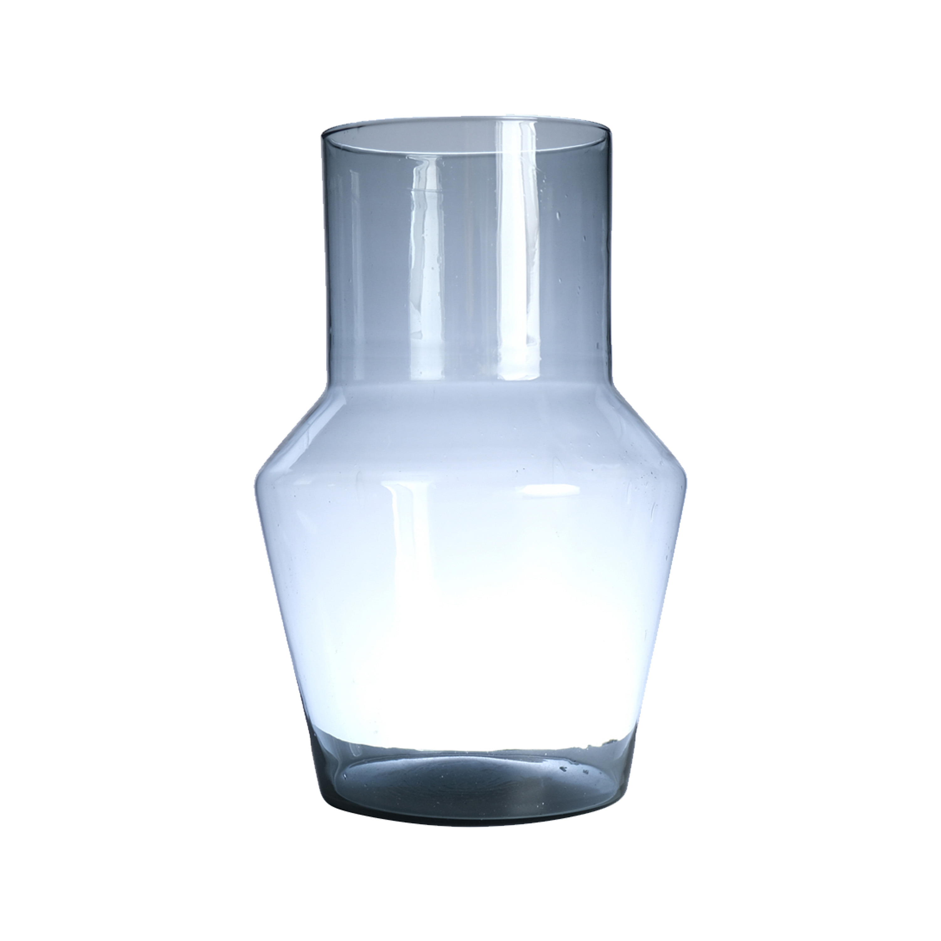 Hakbijl Glass Bloemenvaas Evie - transparant - eco glas - D23 x H35 cm - hoekige vaas -