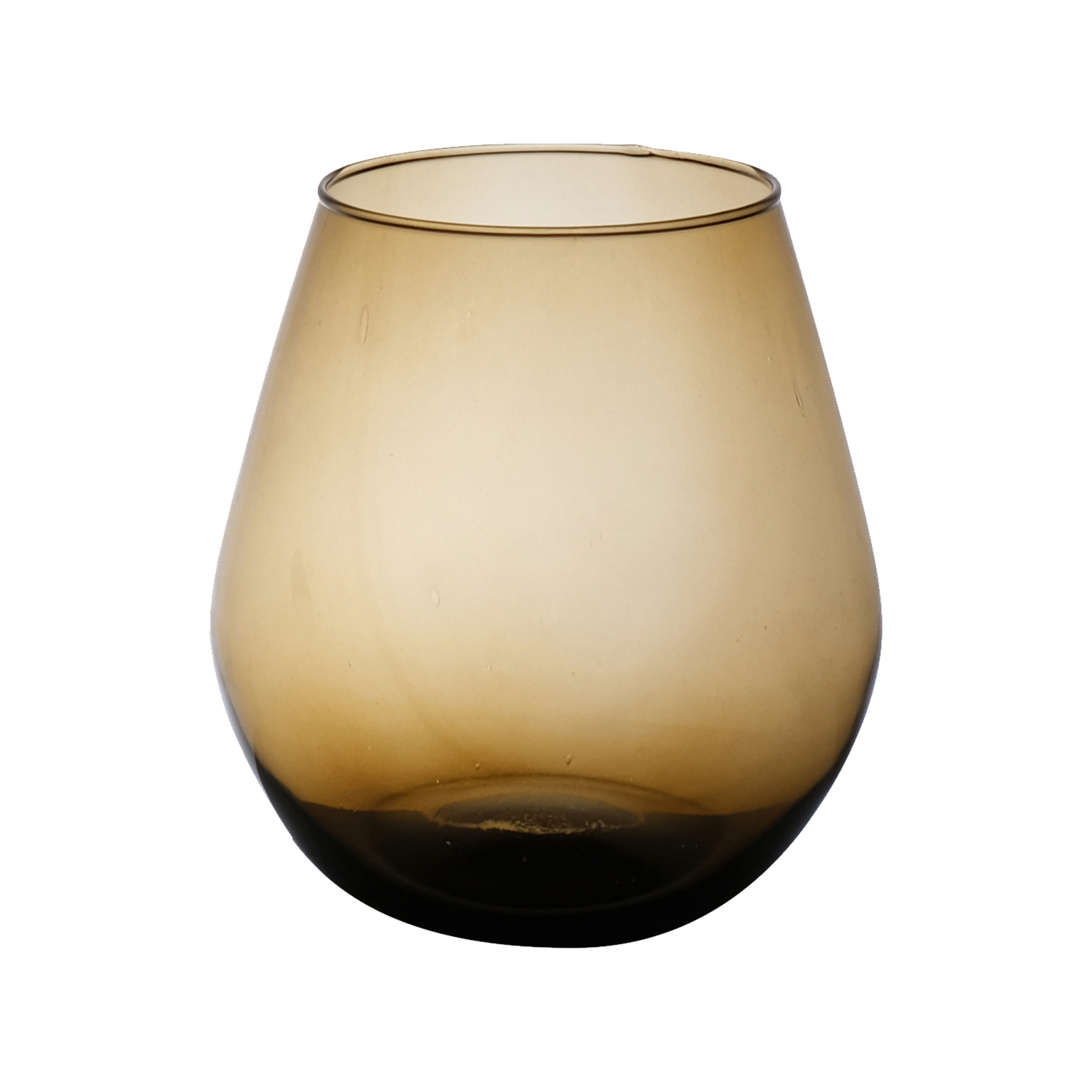 Hakbijl Glass Bloemenvaas Billy - transparant amber - eco glas - D25 x H30 cm - bol vaas -