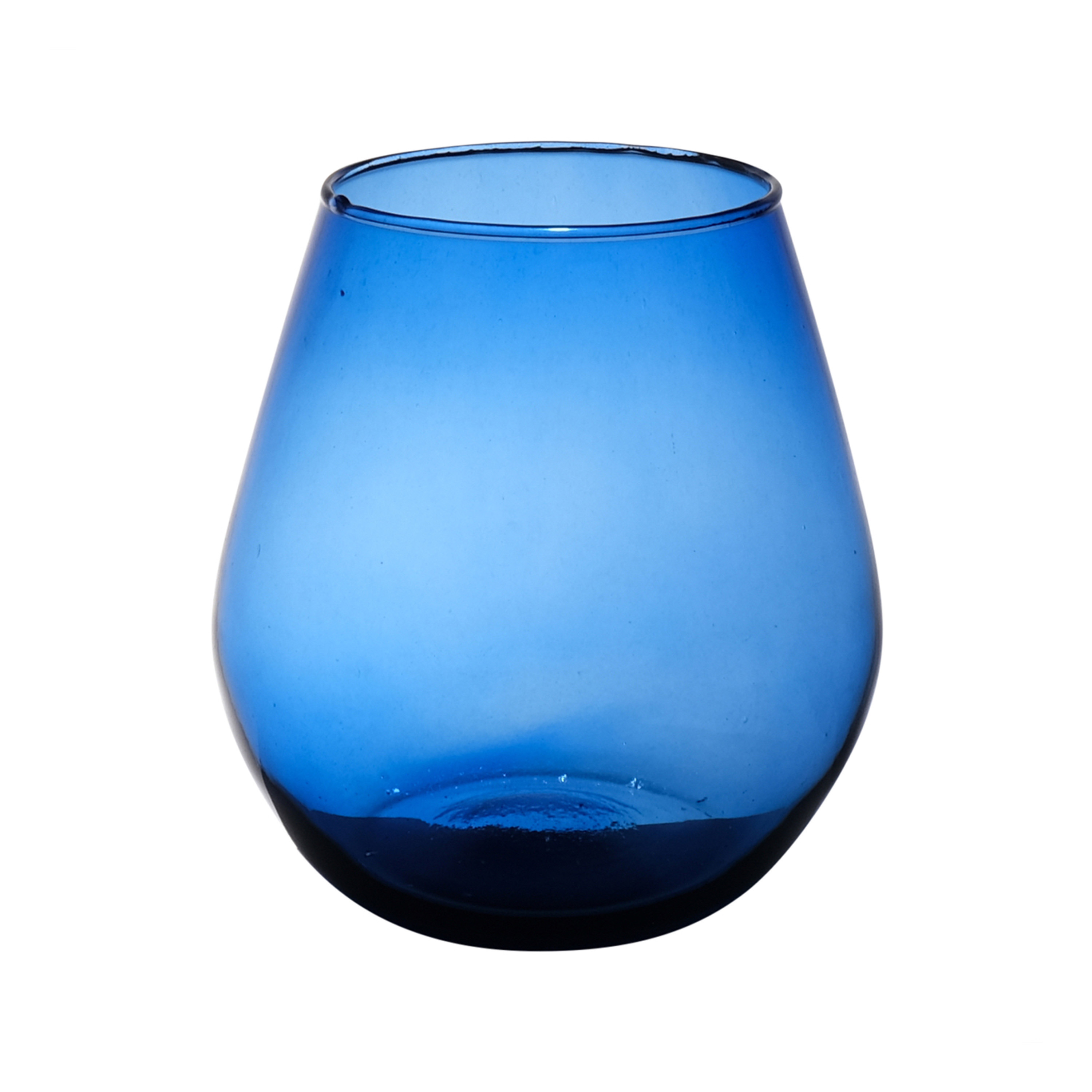 Hakbijl Glass Bloemenvaas Billy - transparant blauw - eco glas - D25 x H30 cm - bol vaas -