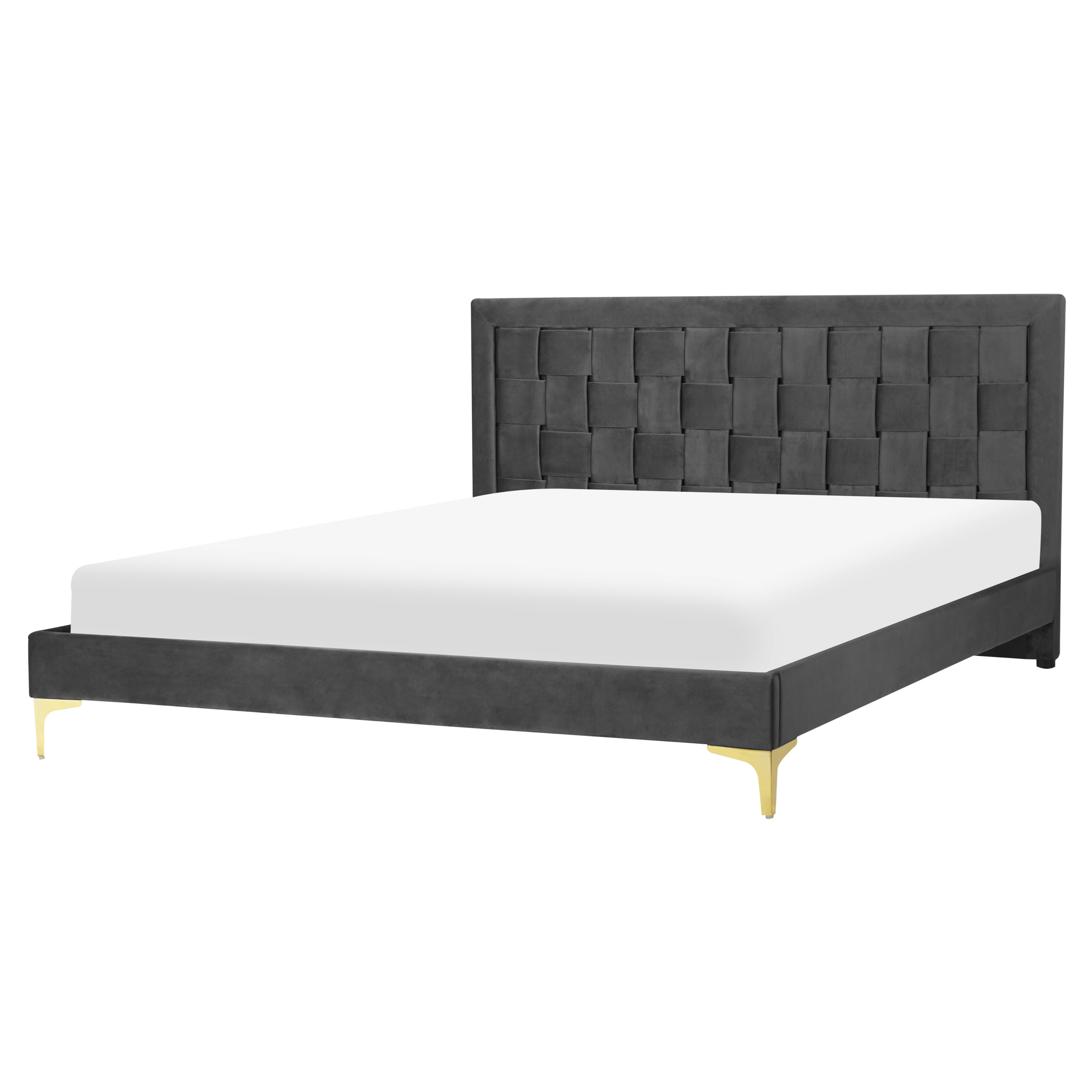 BELIANI Bed fluweel zwart 160 x 200 cm LIMOUX