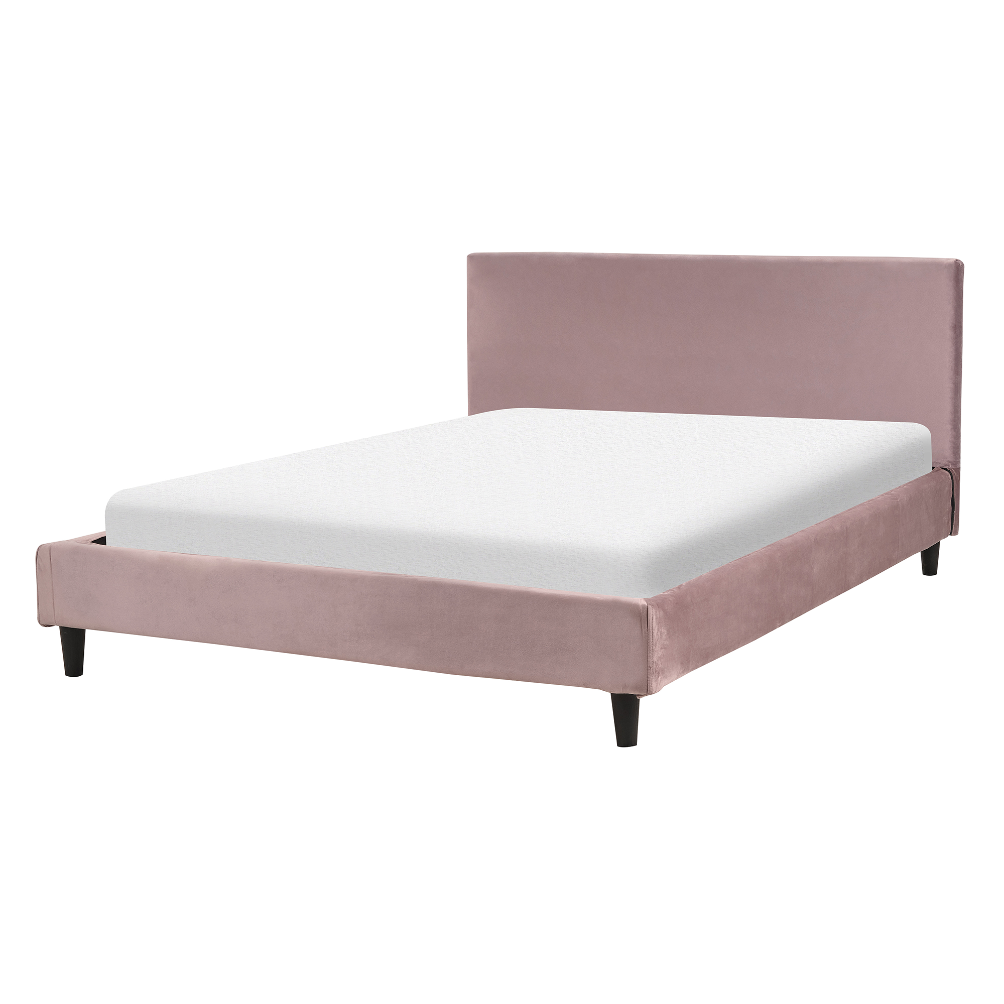 BELIANI Bed fluweel roze 140 x 200 cm FITOU