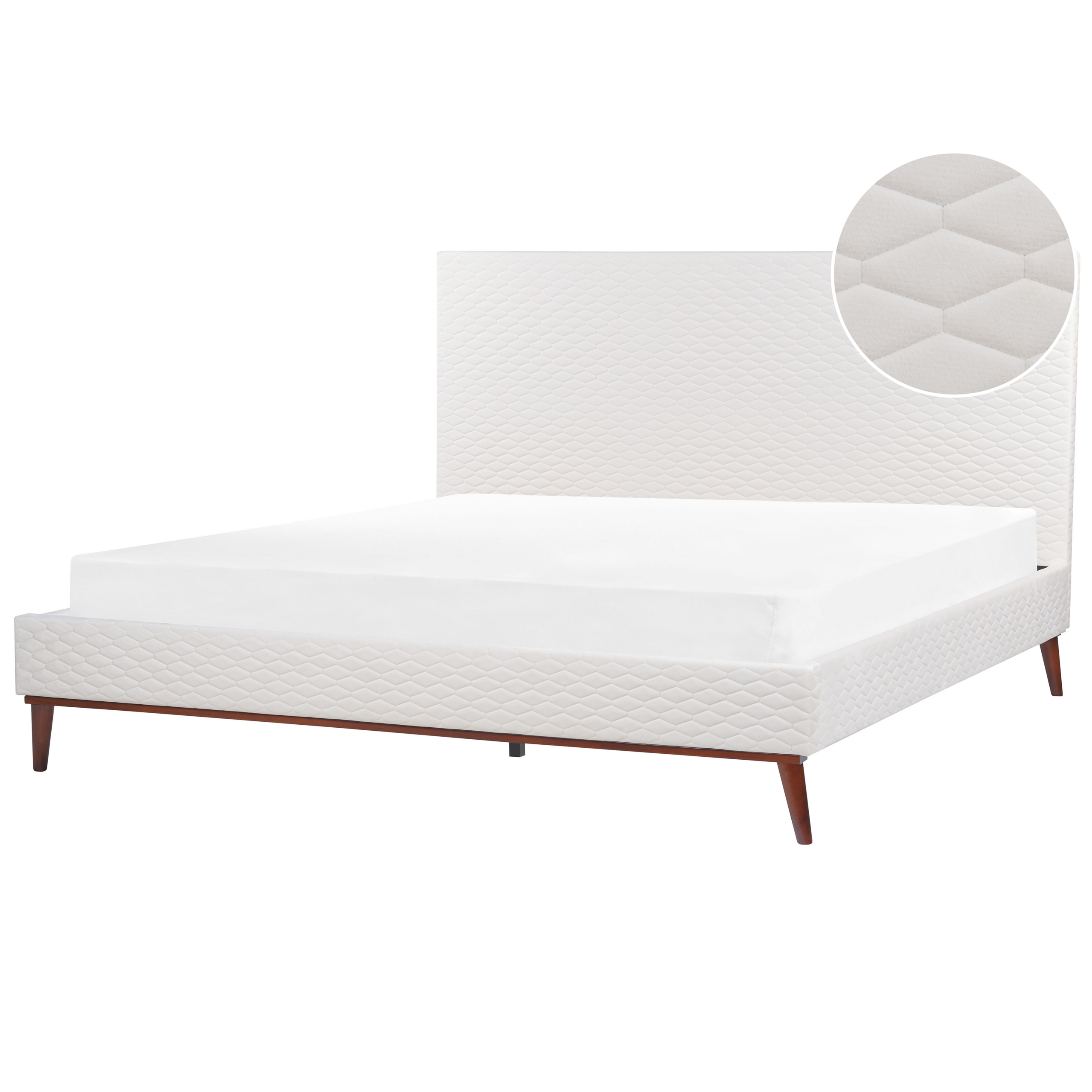 BELIANI Bed fluweel wit 180 x 200 cm BAYONNE