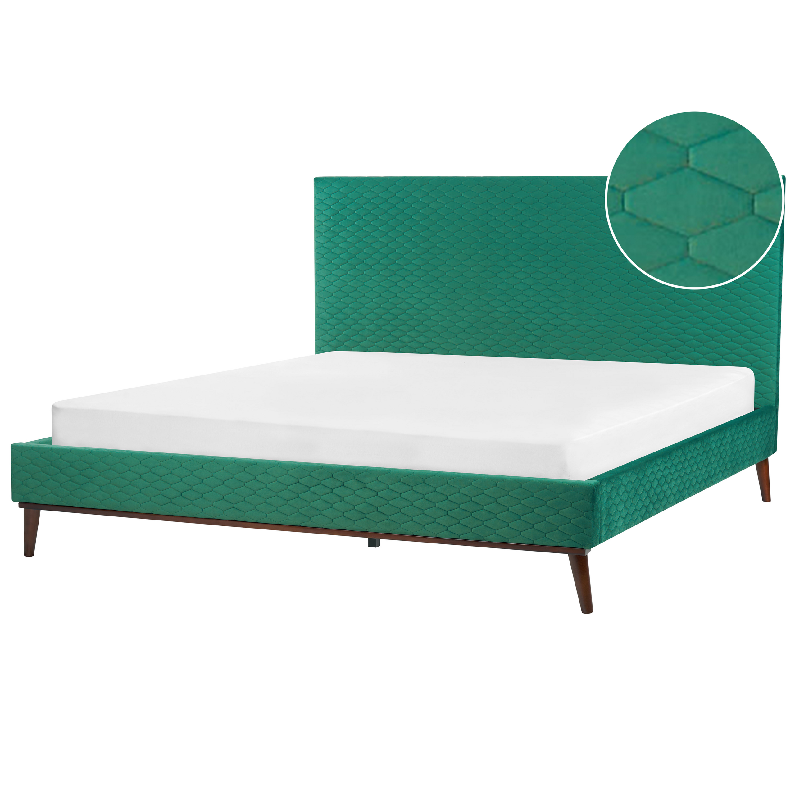 BELIANI Bed fluweel groen 180 x 200 cm BAYONNE