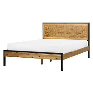 BELIANI Bed hout lichtbruin 140 x 200 cm ERVILLERS