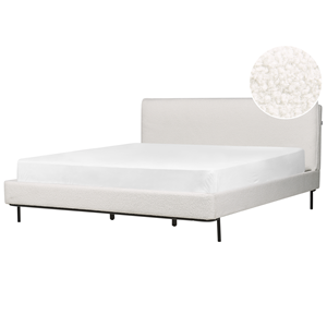 BELIANI Bed bouclé wit 180 x 200 cm CORIO