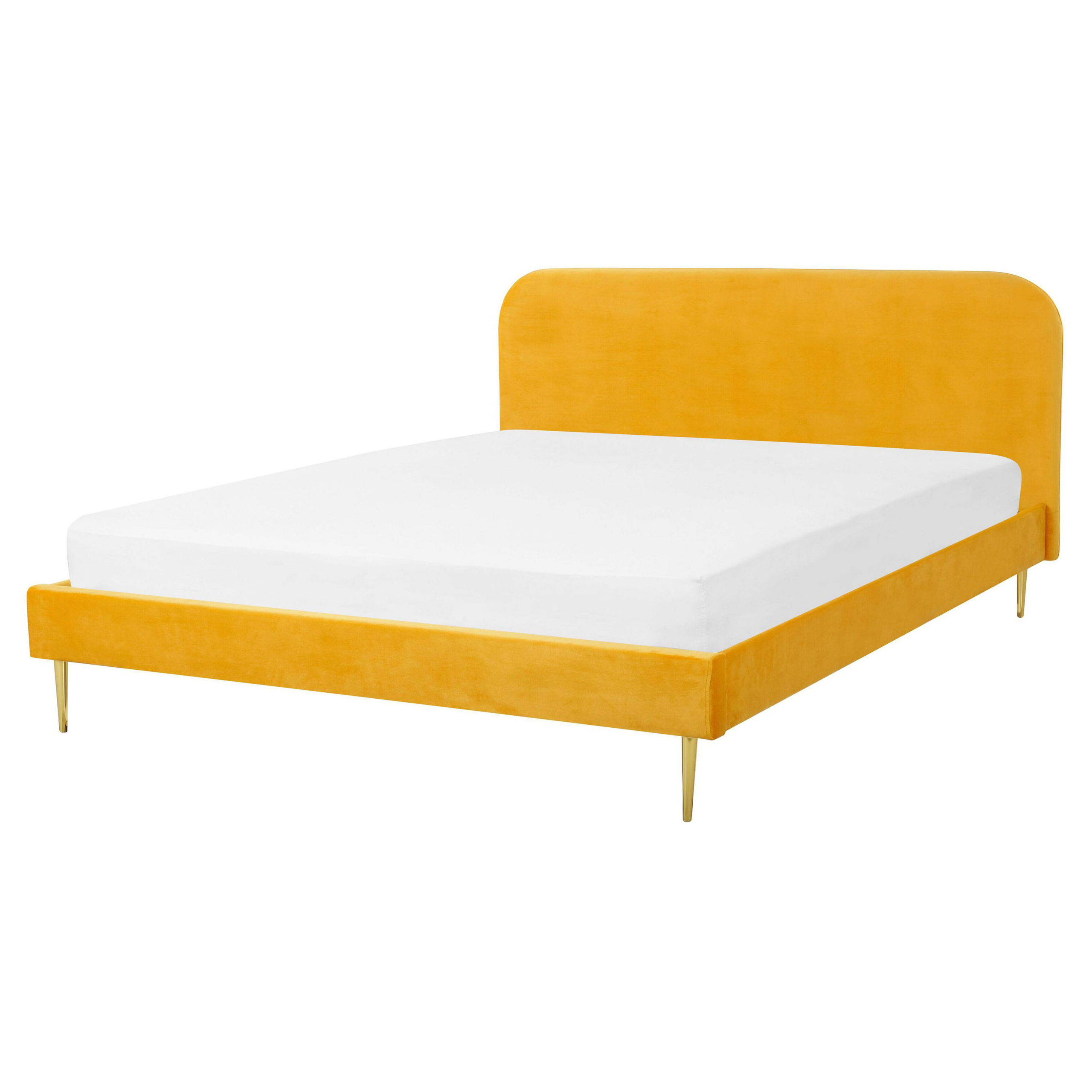 BELIANI Bed fluweel geel 160 x 200 cm FLAYAT