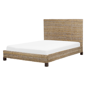 BELIANI Bed rotan lichtbruin 140 x 200 cm SALBRIS