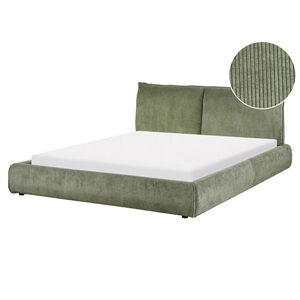 BELIANI Bed corduroy groen 160 x 200 cm VINAY