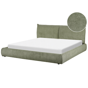 BELIANI Bed corduroy groen 180 x 200 cm VINAY