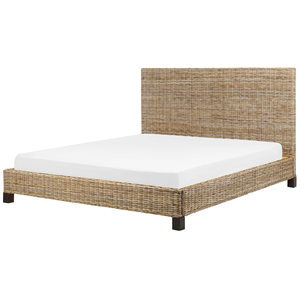 BELIANI Bed rotan lichtbruin 180 x 200 cm SALBRIS