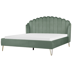 BELIANI Bed fluweel groen 180 x 200 cm AMBILLOU