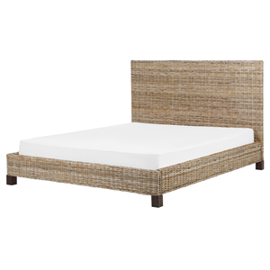 BELIANI Bed rotan lichtbruin 160 x 200 cm SALBRIS