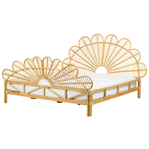 BELIANI Bed rotan lichtbruin 180 x 200 cm FLORENTINE