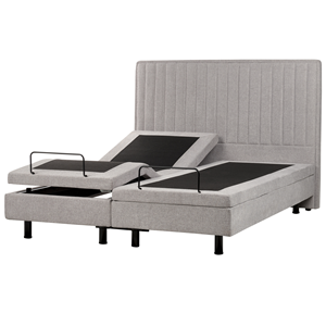 BELIANI Bed verstelbaar stof grijs 160 x 200 cm DUKE II