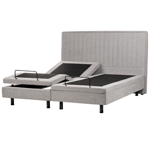 BELIANI Bed verstelbaar stof grijs 180 x 200 cm DUKE II