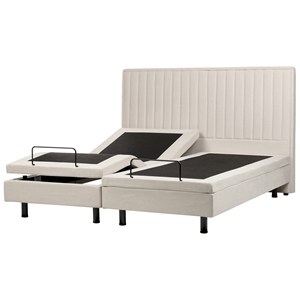 BELIANI Bed verstelbaar stof beige 180 x 200 cm DUKE II