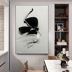Light in the box handgemaakte kleur grijs origineel abstract modern dik zwart olieverfschilderij op canvas handgeschilderde kunst aan de muur voor kantoorframe klaar om op te hangen