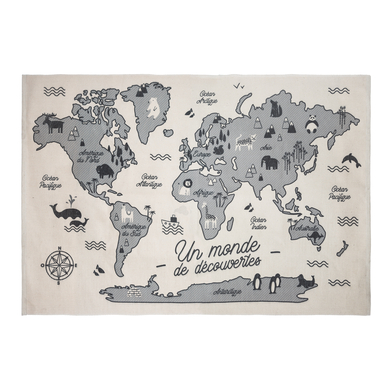Atmosphera - Kinderteppich Carte du monde 100x150 cm Mehrfarbig