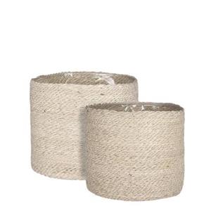 Mica Decorations Atlantic Mand voor Planten Set van 2 - Ø30 cm - Crème