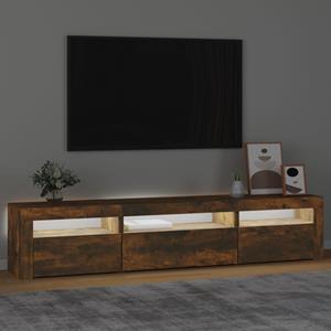 vidaXL Tv-meubel met LED-verlichting 195x35x40 cm gerookt eikenkleurig