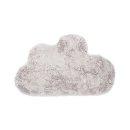 Tapeso Kindervloerkleed wolkje - Fluffy lichtgrijs - 70x115 cm