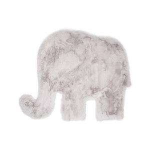 Tapeso Kindervloerkleed Olifant - Fluffy lichtgrijs - 80x100 cm