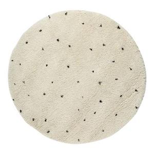 Interieur05 Kindervloerkleed Cream|Zwart 120Ø- (S) - Dots