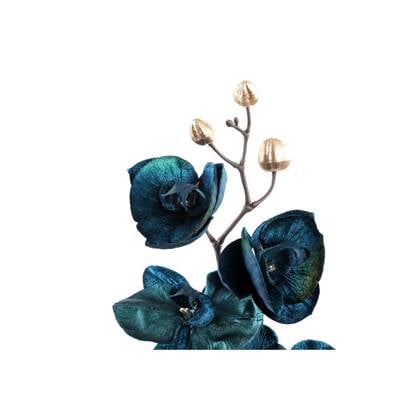 PTMD Orchidee Kunstbloem - 35 x 18 x 79 cm - Kunststof - Blauw