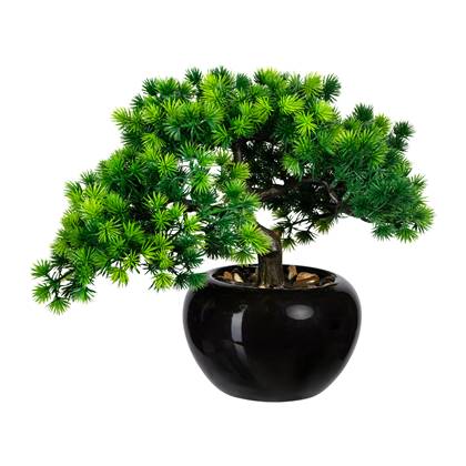 Kopu Kunstplant Bonsai Lariks 26 cm met zwarte Pot - Bonsai boompje
