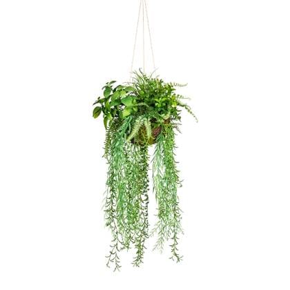 Kopu kunstplant BOL met diverse hangplanten 80 cm - Groen