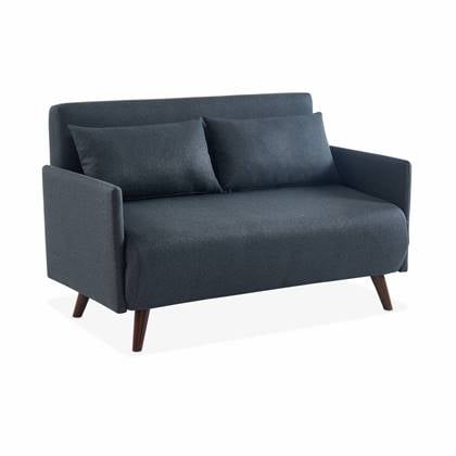 sweeek - 2-Sitzer Sofa, Polyester, Dunkelgrau - Dunkelgrau