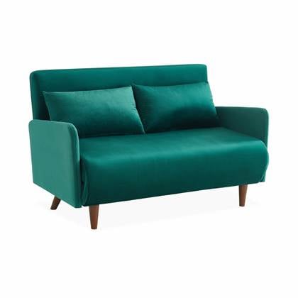sweeek - 2-Sitzer-Sofa mit Samtbezug, Samt, Grün - Grün