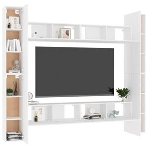 vidaXL Kleiderschrank 8-tlg TV-Schrank-Set Weiß Spanplatte