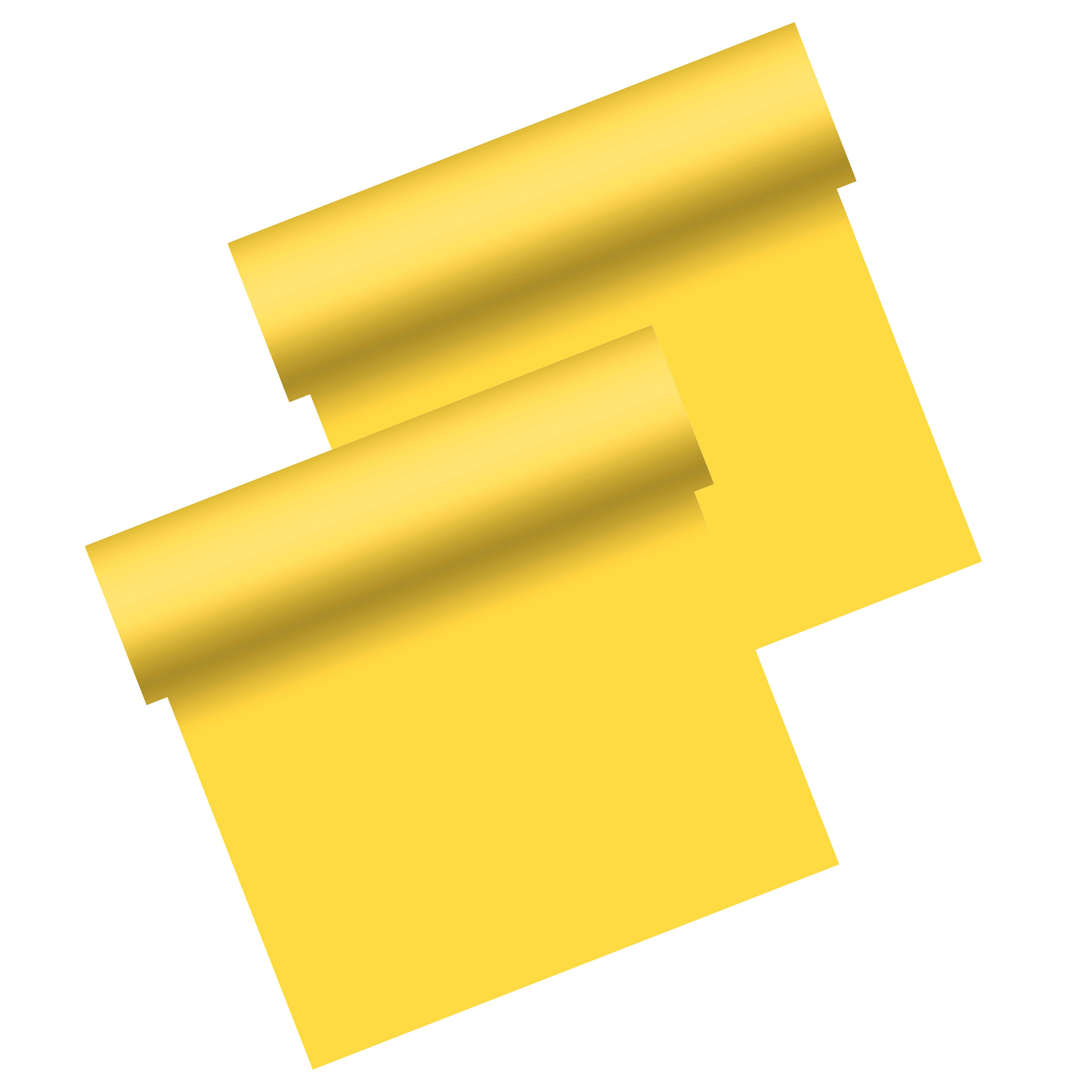 Duni tafelloper - 2x - papier - geel- 480 x cm -