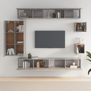 vidaXL TV-Schrank 8-tlg. TV-Schrank-Set Grau Sonoma Holzwerkstoff (8-St)