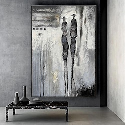 Light in the box handgemaakte olieverf canvas kunst aan de muur decoratie zwart-wit figuur abstract voor huisdecoratie gerold frameloos ongerekt schilderij