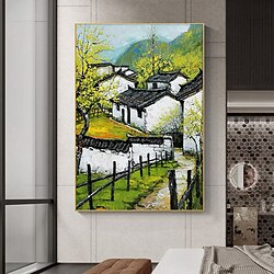 Light in the box handgemaakte jiangnan water stad landschap olieverfschilderij handgeschilderde abstracte moderne chinese stijl schilderijen opgerold canvas (geen frame)