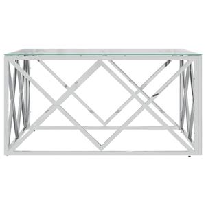 vidaXL Salontafel 80x80x40 cm roestvrij staal en glas