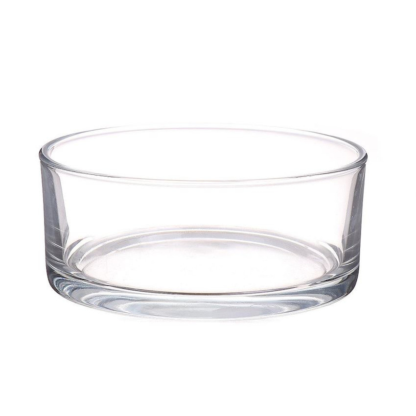 Merkloos Lage schaal/vaas transparant glas cilindervormig 8 x 19 cm -