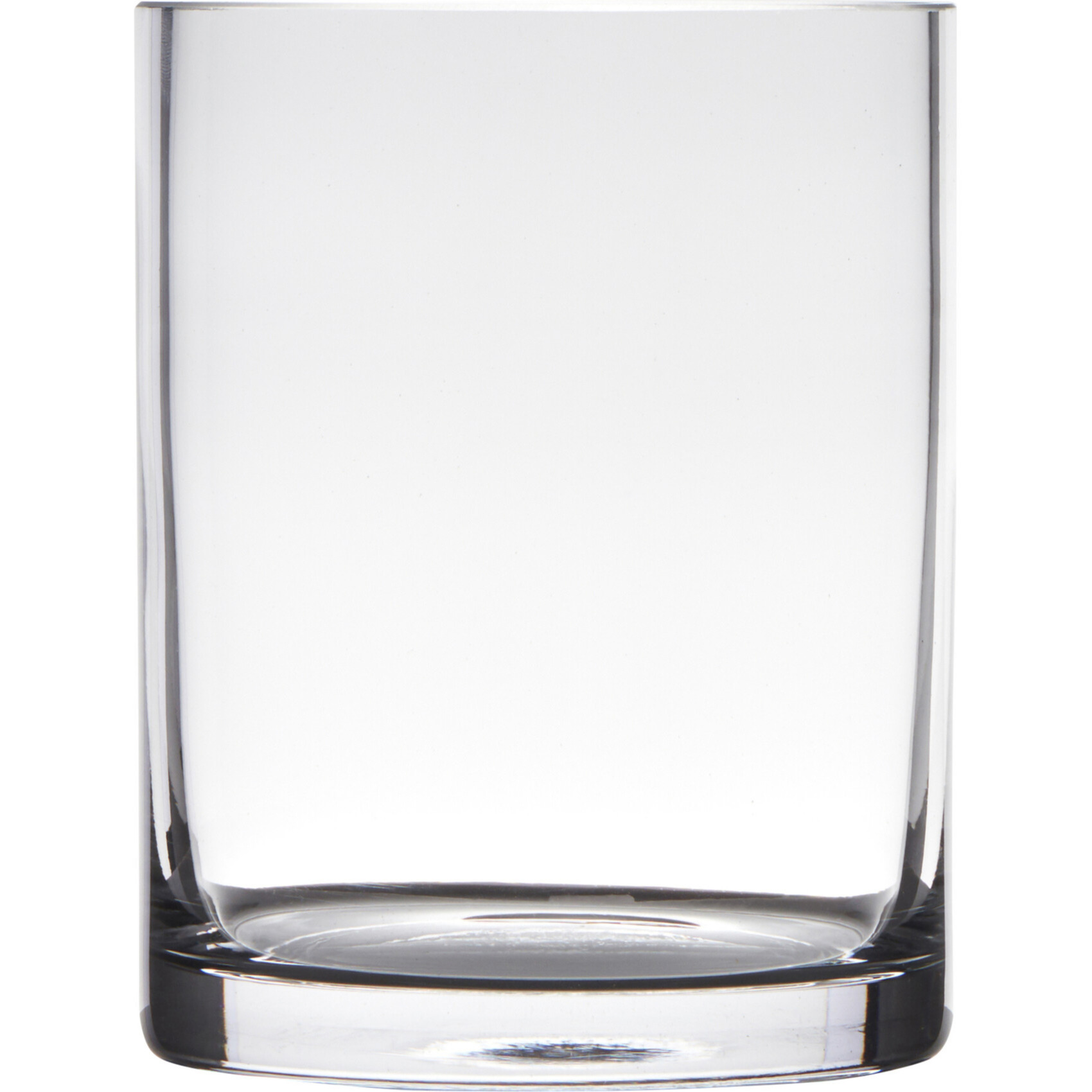 Hakbijl Glass Transparante home-basics cylinder vorm vaas/vazen van glas 15 x 12 cm -