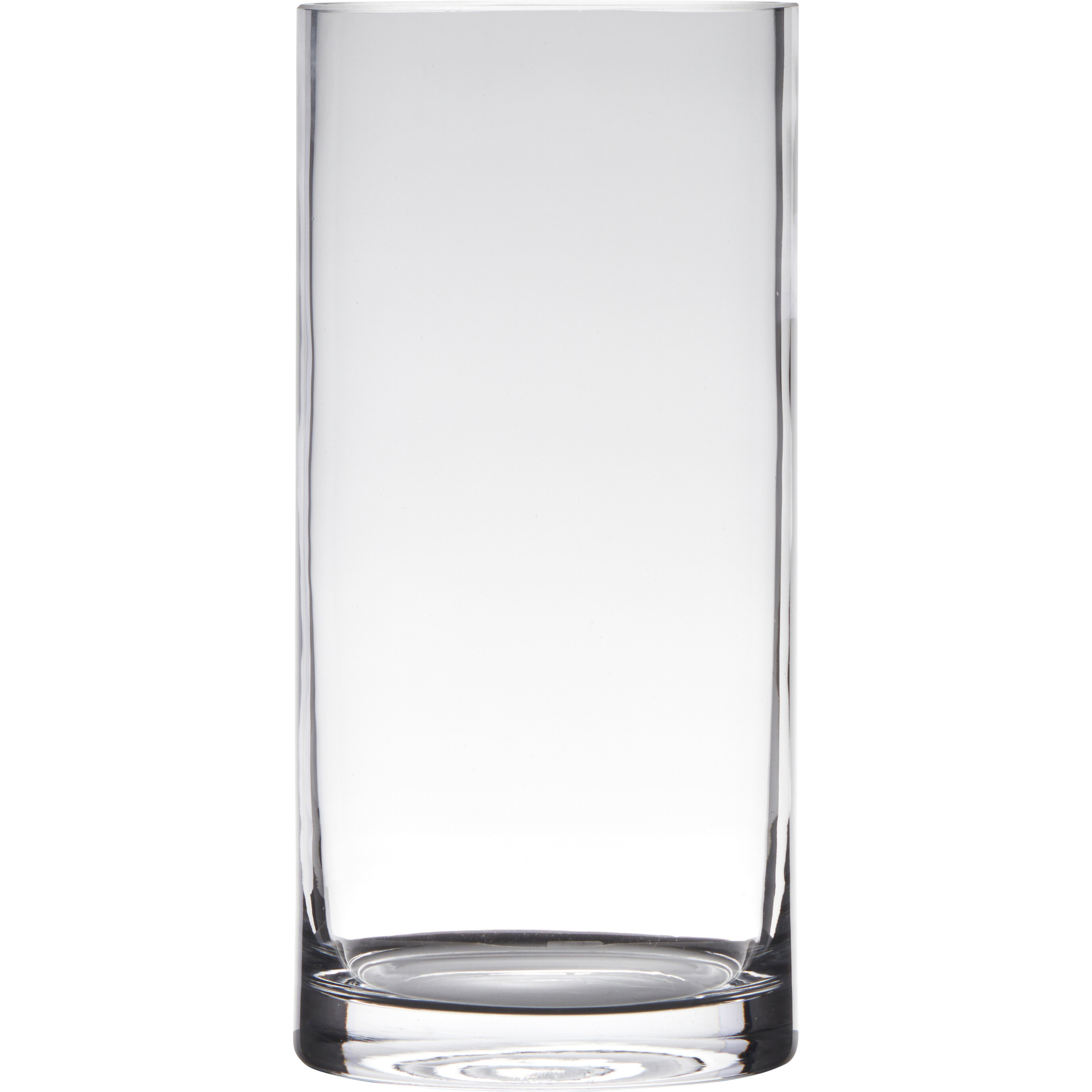 Hakbijl Glass Transparante home-basics cylinder vorm vaas/vazen van glas 25 x 12 cm -