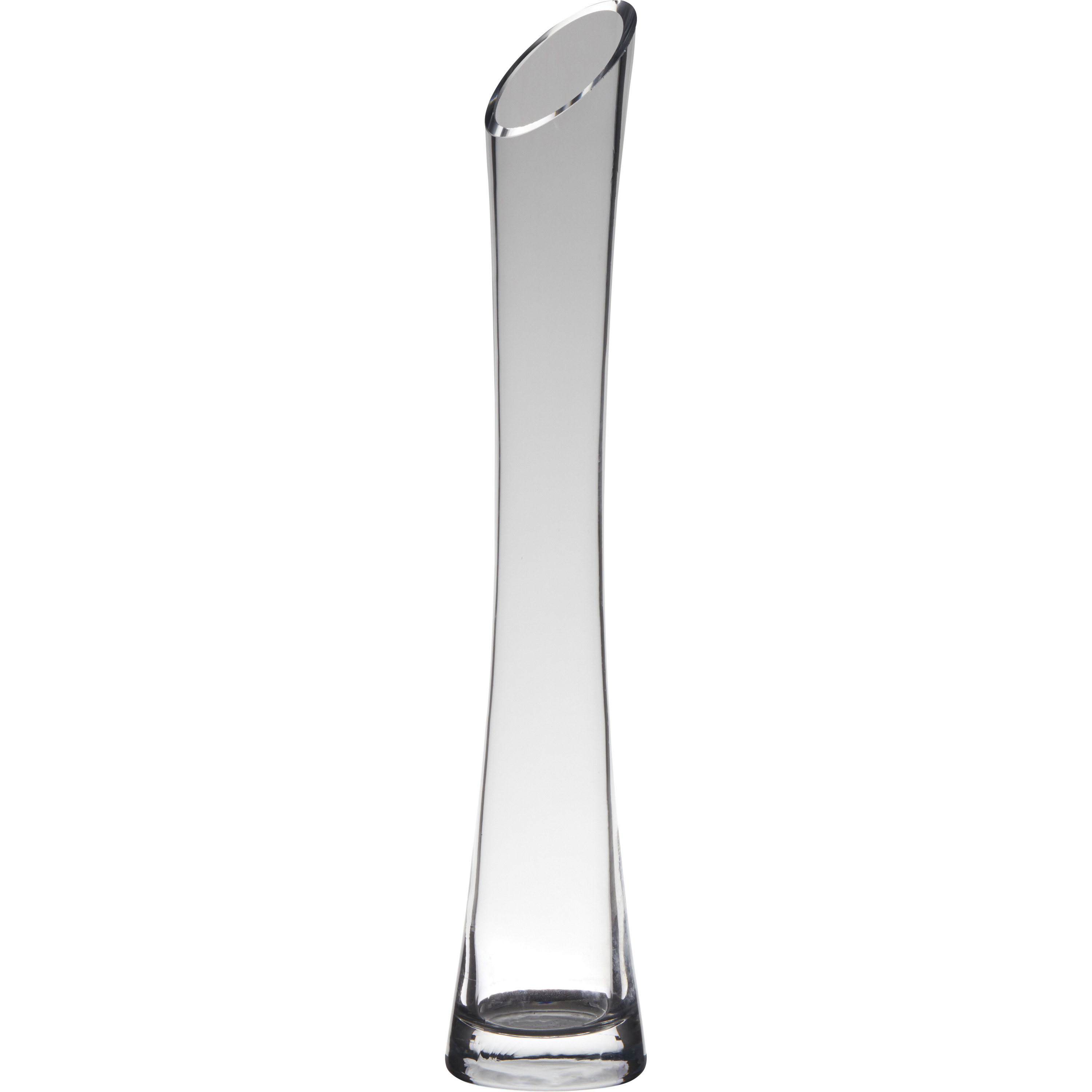 Merkloos Transparante flutes vaas/vazen van glas 35 x 7 cm -