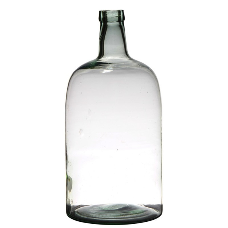 Merkloos Transparante luxe stijlvolle flessen vaas/vazen van glas B19 x H40 cm -