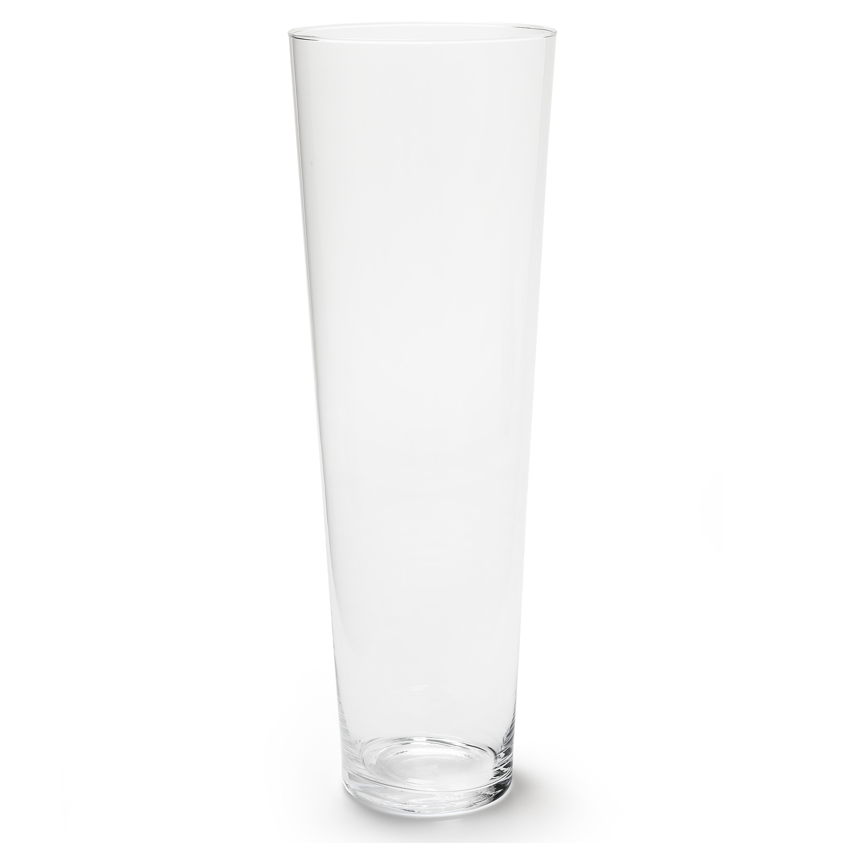 Merkloos Transparante conische vaas/vazen van glas 17 x 50 cm -