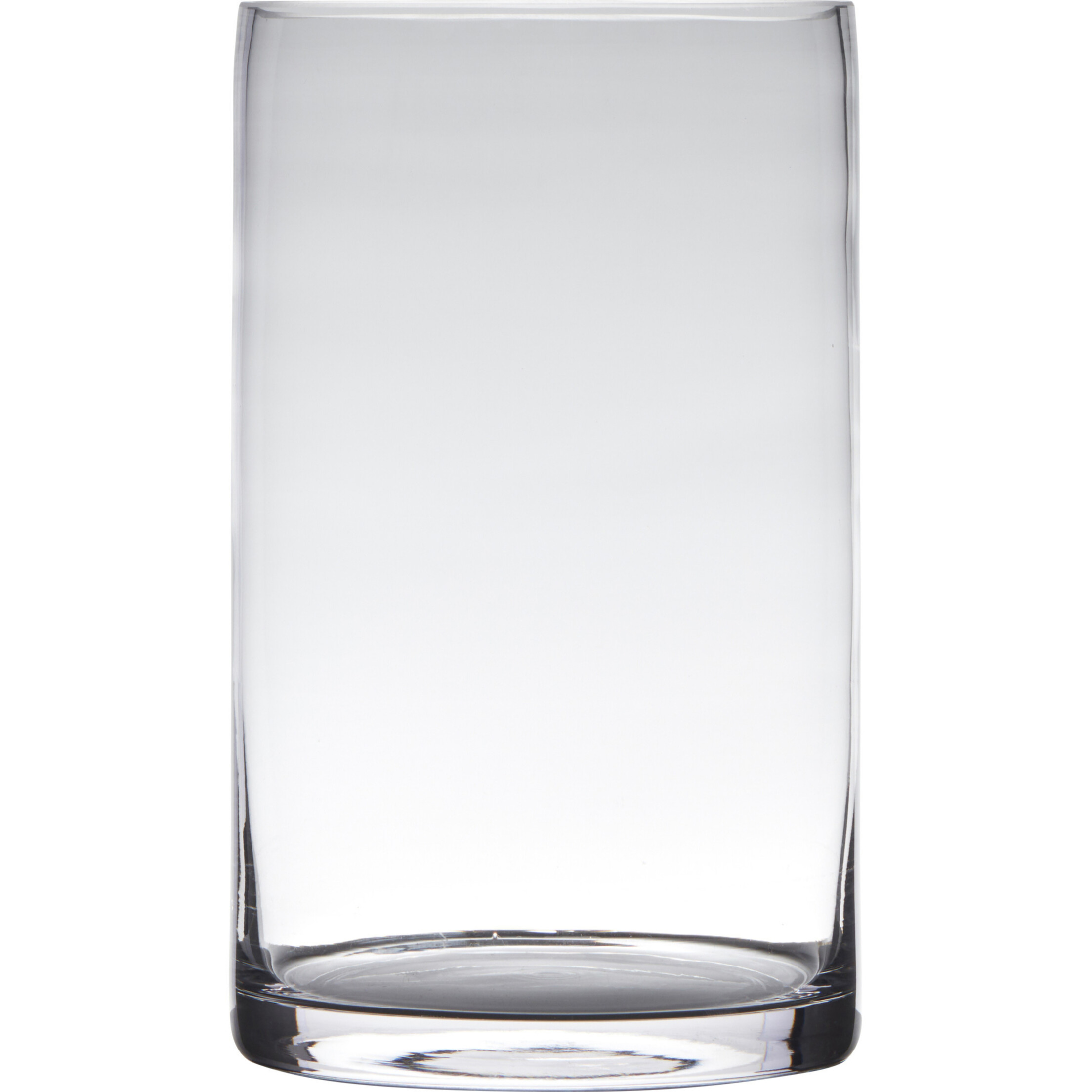 Hakbijl Glass Transparante home-basics cilinder vorm vaas/vazen van glas 25 x 15 cm -