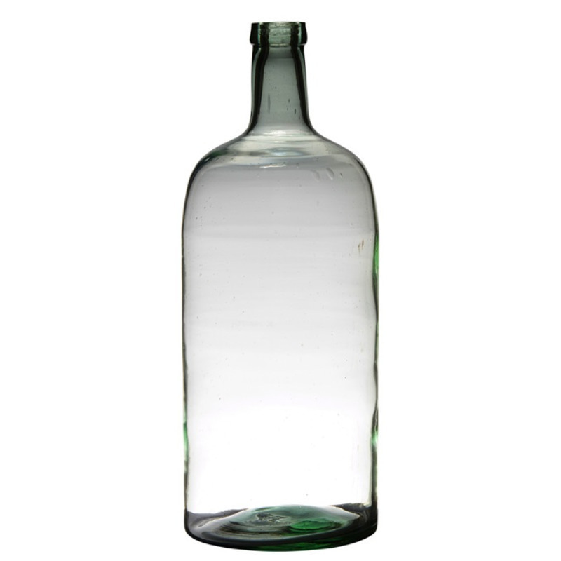Merkloos Transparante luxe stijlvolle flessen vaas/vazen van glas B19 x H50 cm -