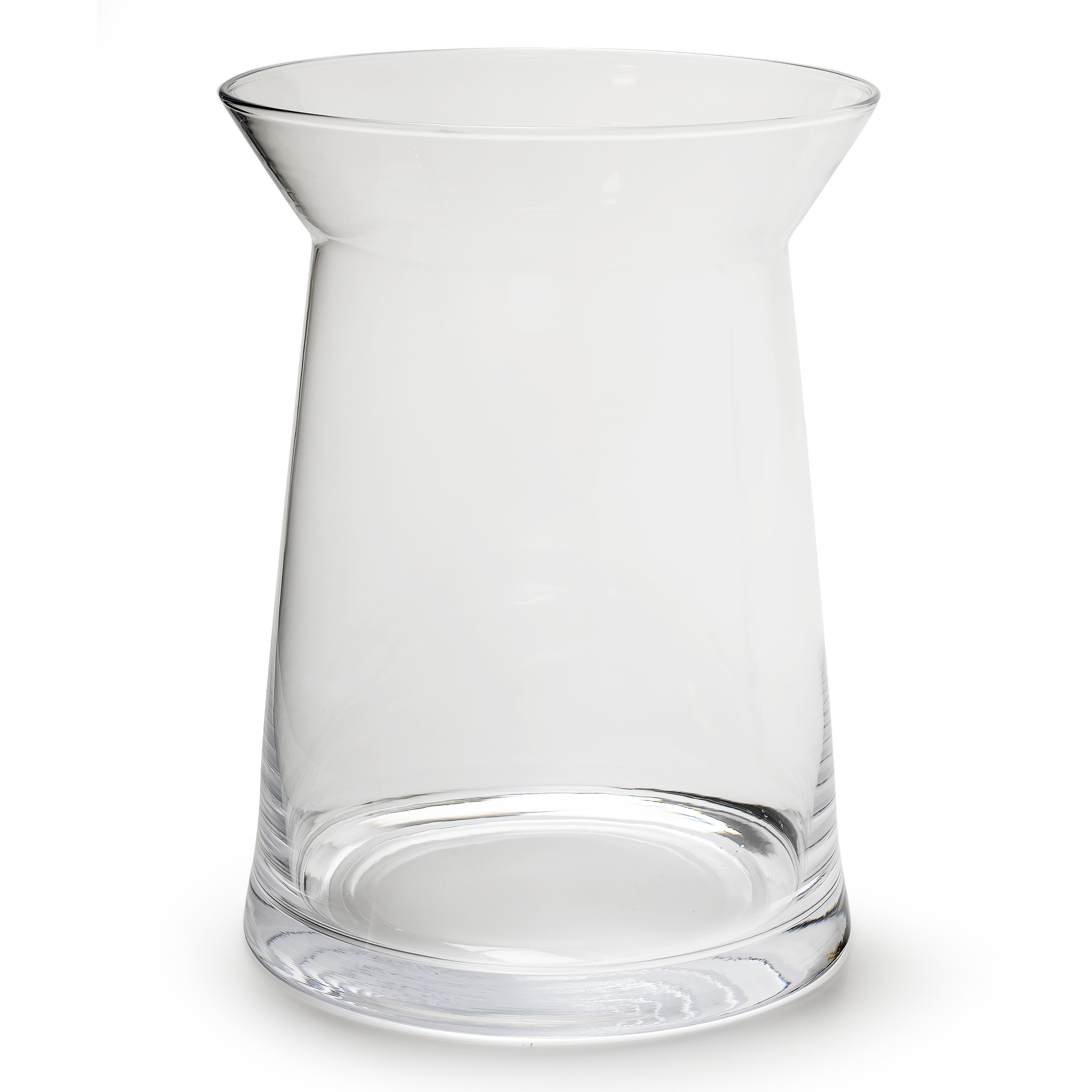 Merkloos Transparante trechter vaas/vazen van glas 23 x 30 cm -